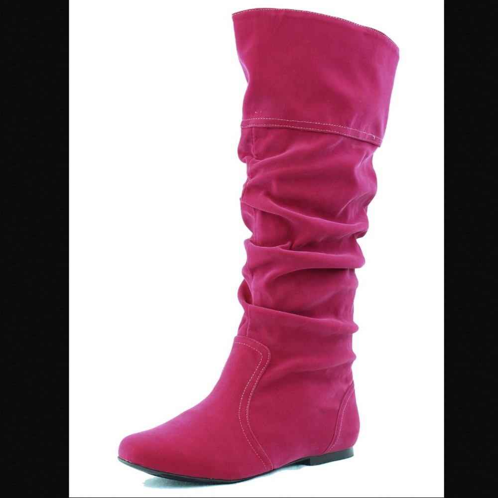 🆕✨ Fuchsia Velvet Boots